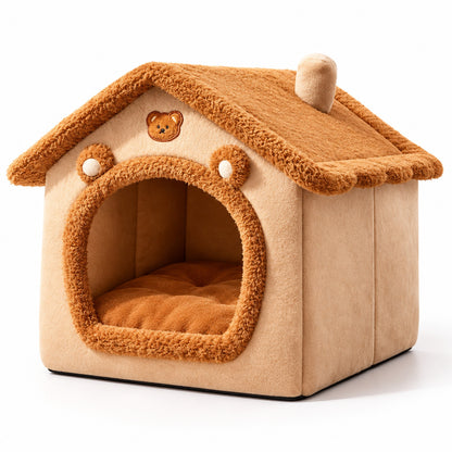 Snuggle Cottage — Plush Pet House Bed