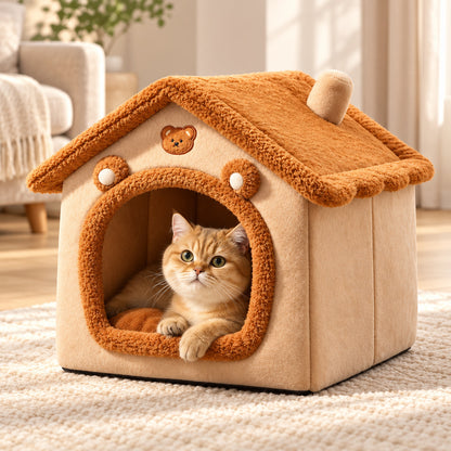 Snuggle Cottage — Plush Pet House Bed
