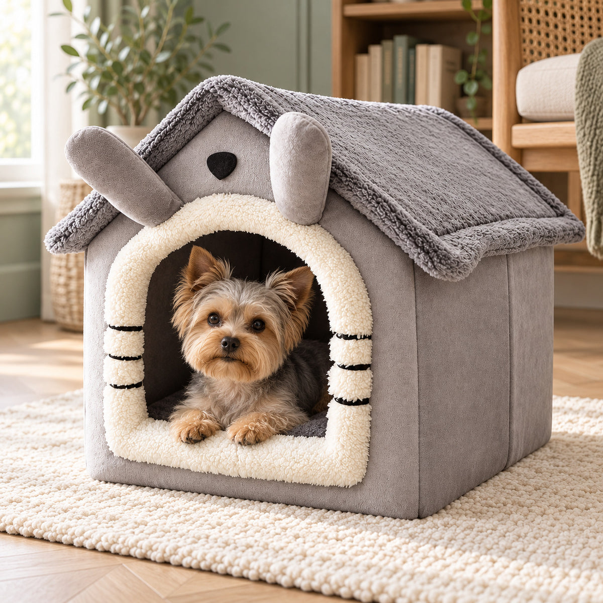 Snuggle Cottage — Plush Pet House Bed