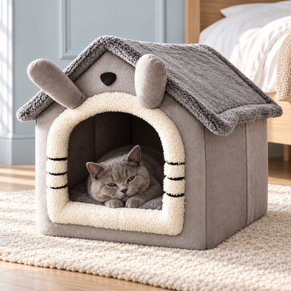 Snuggle Cottage — Plush Pet House Bed
