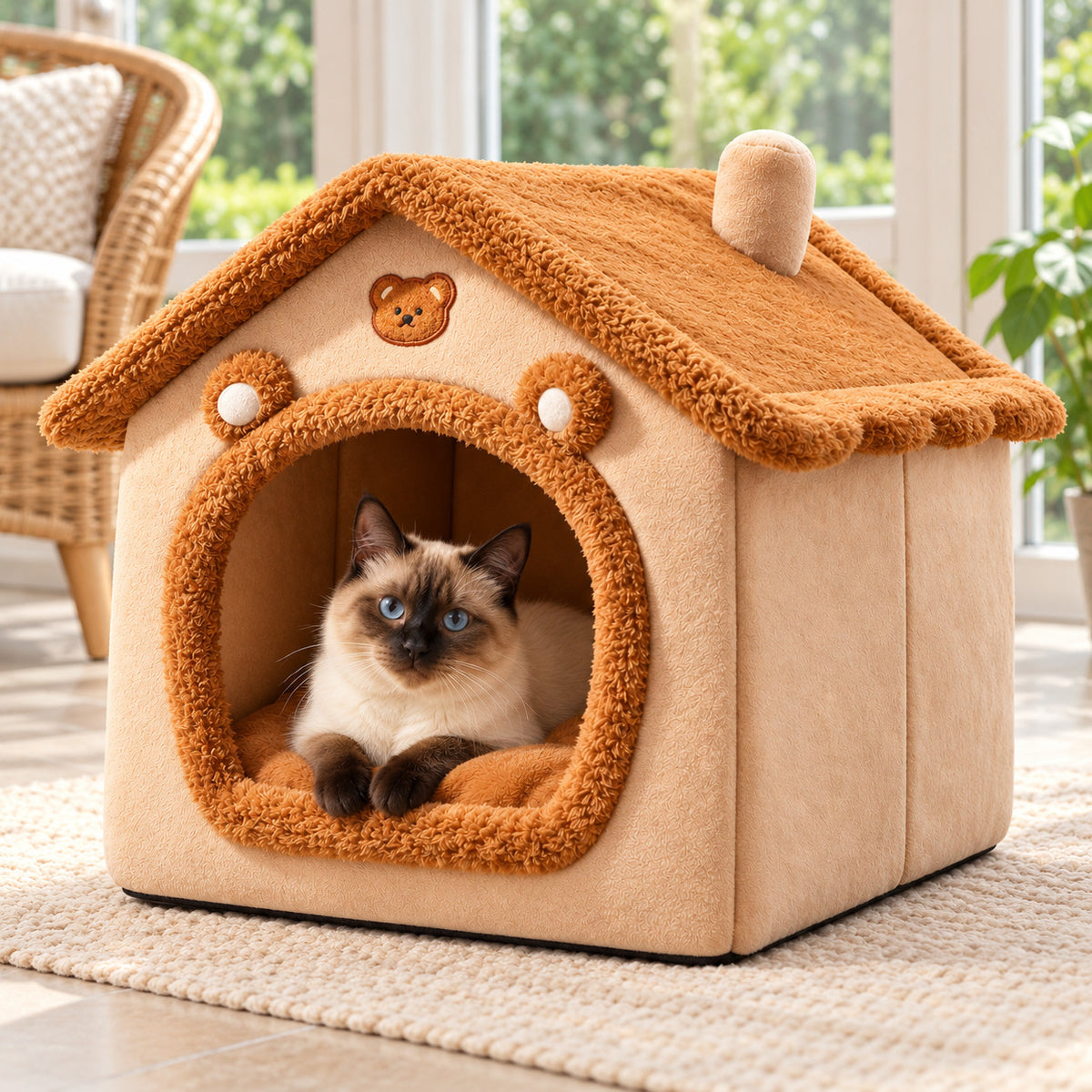 Snuggle Cottage — Plush Pet House Bed