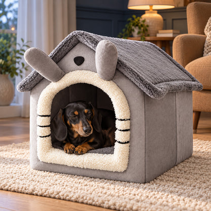 Snuggle Cottage — Plush Pet House Bed
