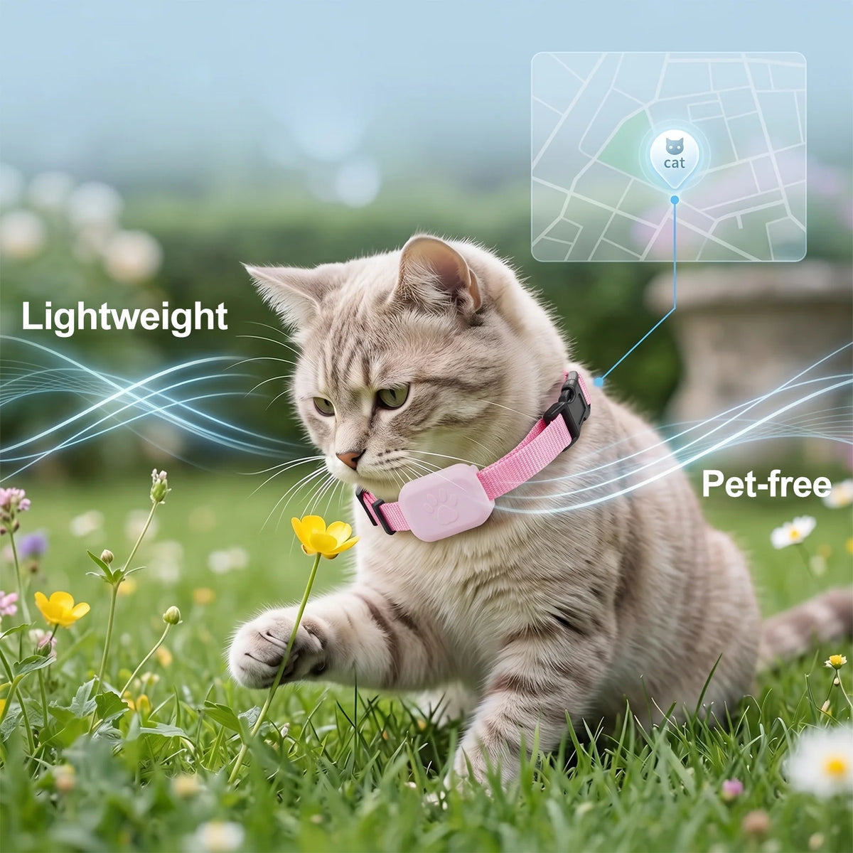 WoofyTag Tracker Collar for Cats & Dogs – Works with Find My