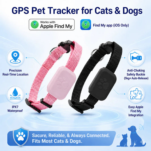 WoofyTag Tracker Collar for Cats & Dogs – Works with Find My